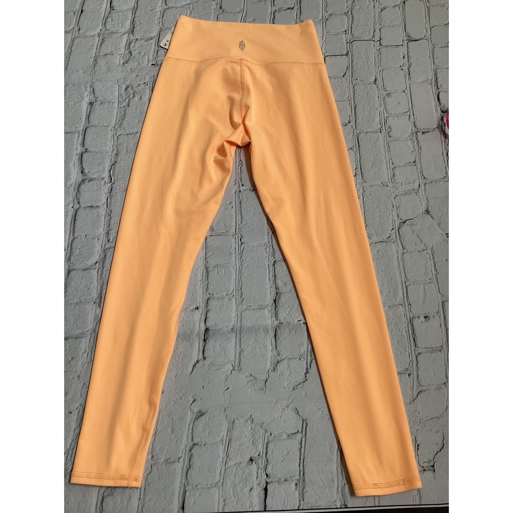 Free People FP Movement Good Karma High Rise Leggings Orange Apricot XS NWT - Picture 4 of 5